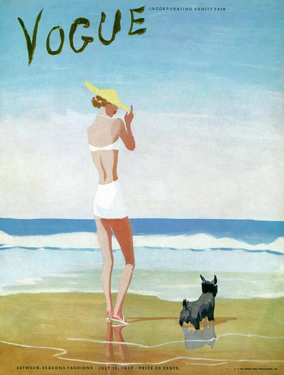Vogue Magazine Cover Featuring A Woman On A Beach - Poster | Canvas Wall Art Print