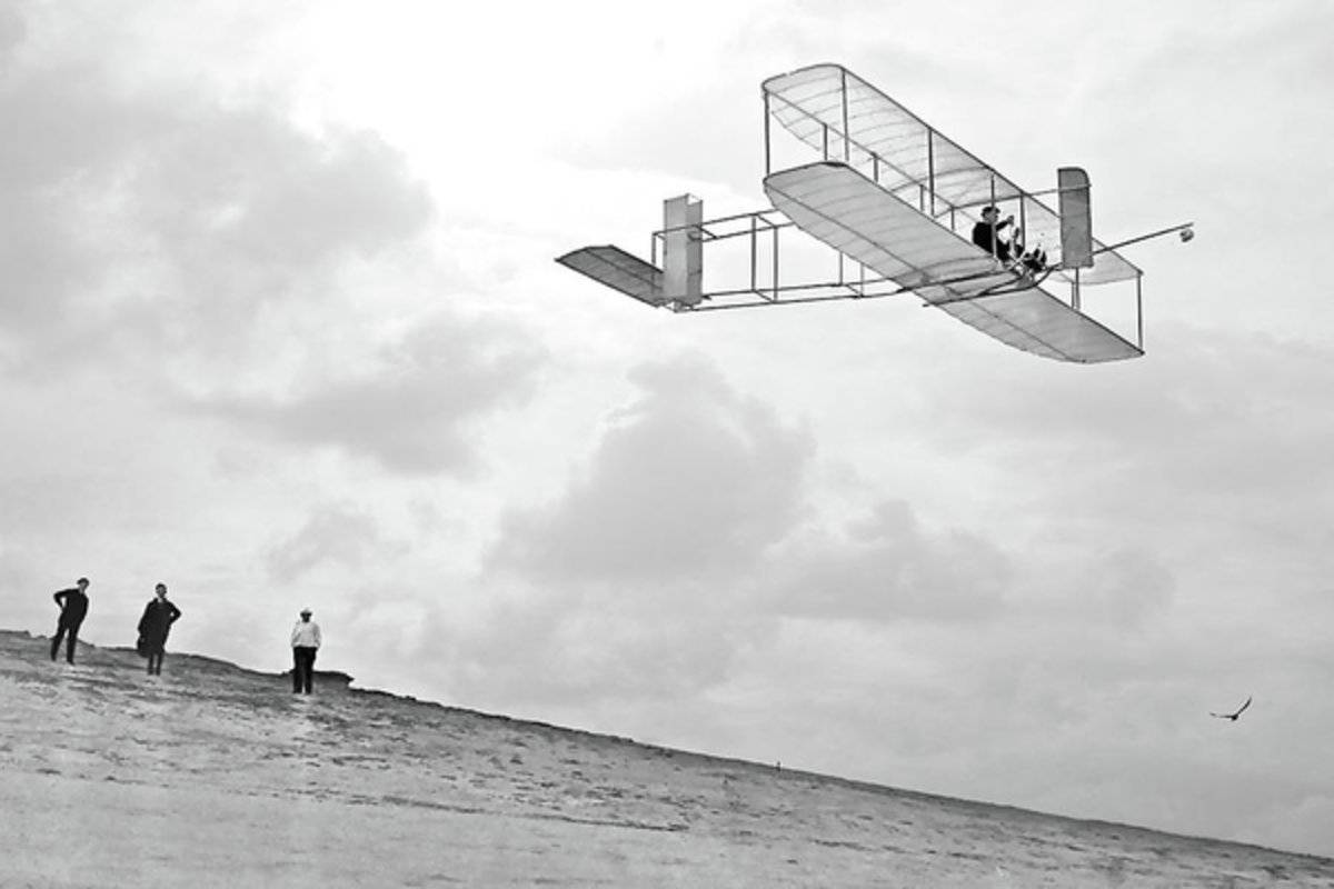 Orville Wright Soars Above Kill Devil Hill - Poster | Canvas Wall Art Print