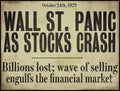 Wall Street Crash 1929 Newspaper - Poster | Canvas Wall Art Print