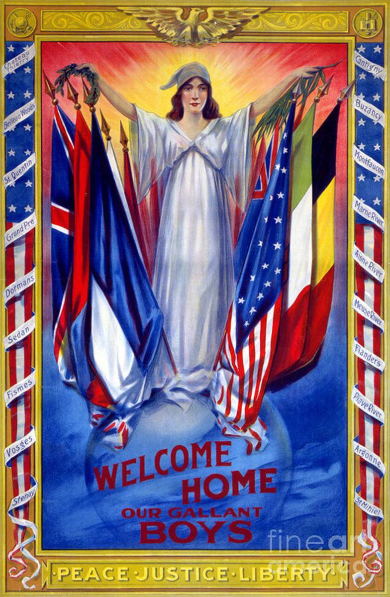 Welcome Home Our Gallant Boys 1918 Restored - Poster | Canvas Wall Art Print