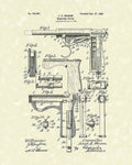 Wesson Pistol 1898 Patent Art - Poster | Canvas Wall Art Print
