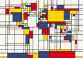 World Map Abstract Mondrian Style - Poster | Canvas Wall Art Print