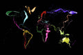 World Map Abstract Paint - Poster | Canvas Wall Art Print
