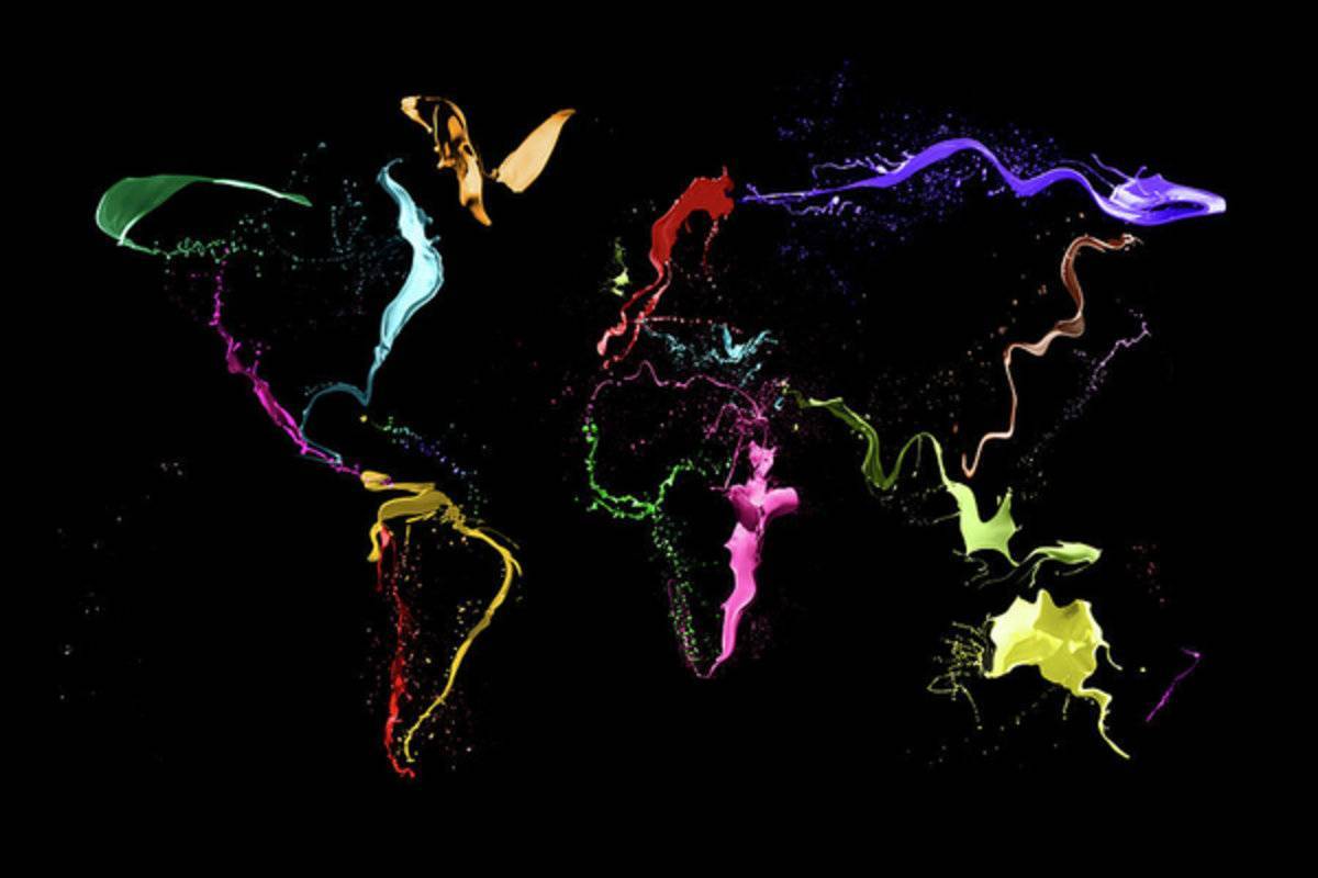 World Map Abstract Paint - Poster | Canvas Wall Art Print