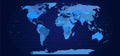 World Map In Blue - Poster | Canvas Wall Art Print