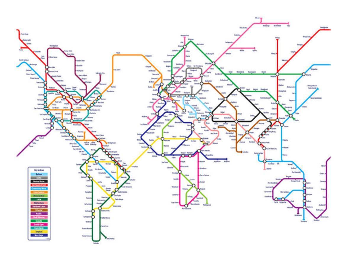 World Metro Map - Poster | Canvas Wall Art Print